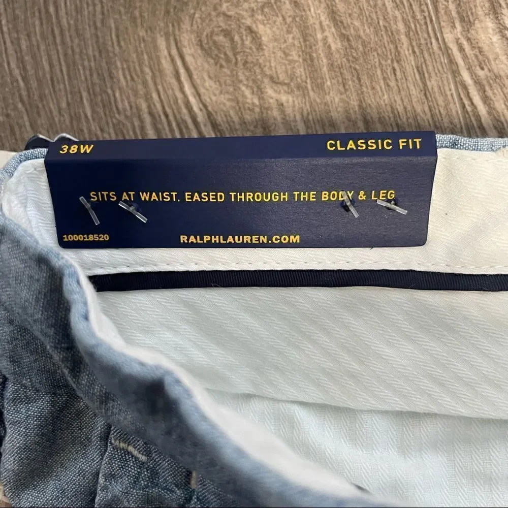 Polo Ralph Lauren Classic Fit Chambray Blue Shorts